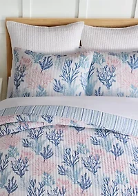 Coral Paradise Quilt Bedding Set