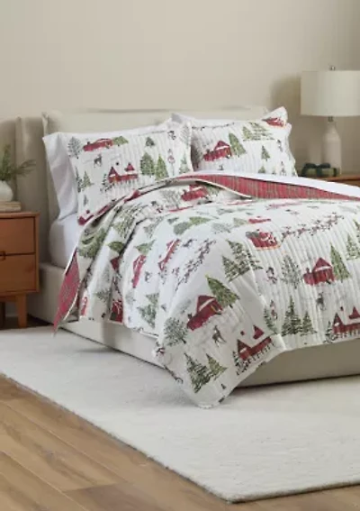 Santa's Sleigh Ride Quilt Set