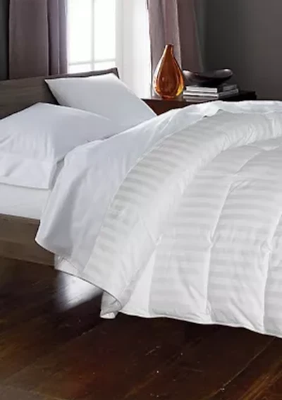 350 Thread Count Oversized Damask Cotton White Goose Down and Feather Comforter