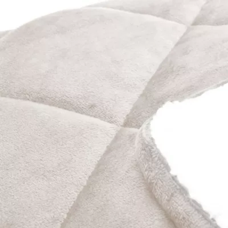 Quilted Velvet and Sherpa Foot Pocket Throw Blue Fog