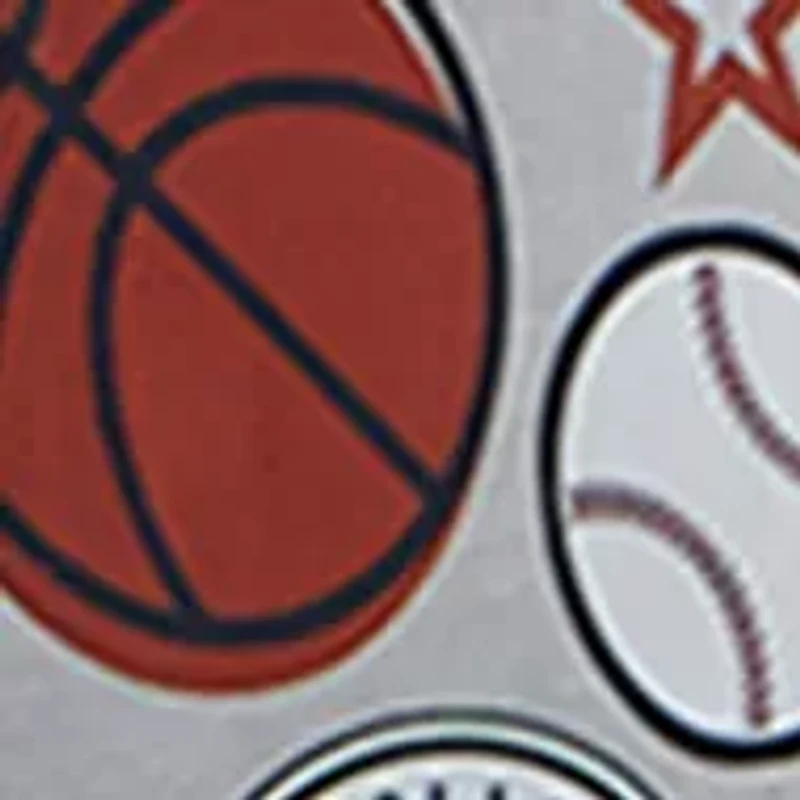 League Sports Gray Comforter Set with Basket Ball Pillow and Themed Wall Decals