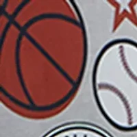 League Sports Gray Comforter Set with Basket Ball Pillow and Themed Wall Decals