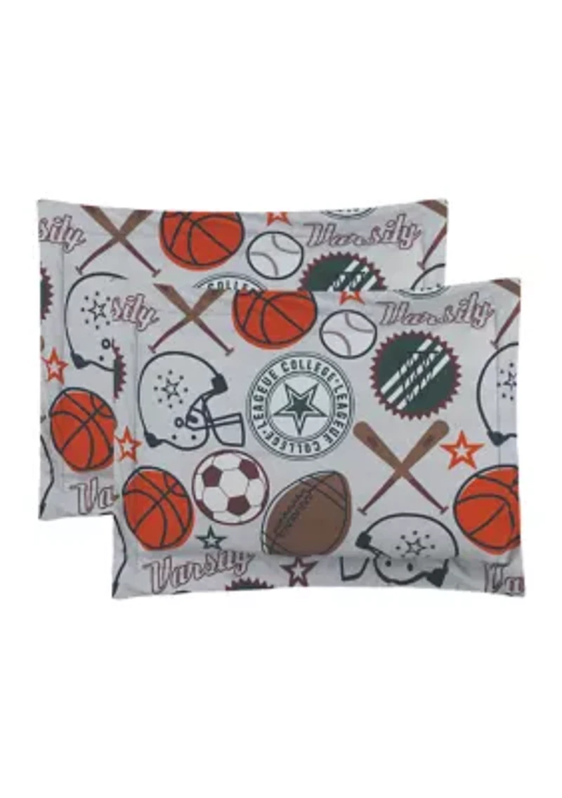 League Sports Gray Comforter Set with Basket Ball Pillow and Themed Wall Decals