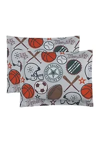 League Sports Gray Comforter Set with Basket Ball Pillow and Themed Wall Decals