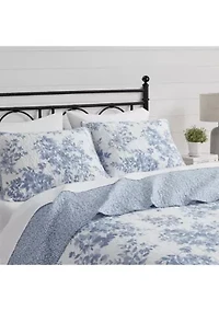Philomena Blue Cotton Quilt Set