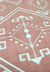 Santa Fe Tribal Apricot Soft Matelasse Jacquard Quilt Set