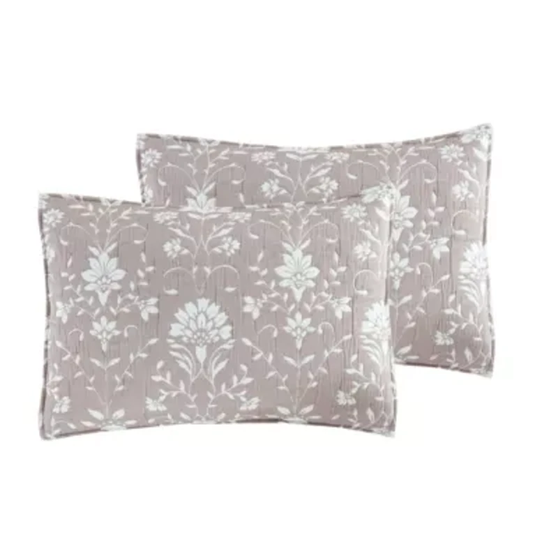 Jasper Taupe 2-3 Piece Soft Matelasse Jacquard Cotton Blend Quilt Set