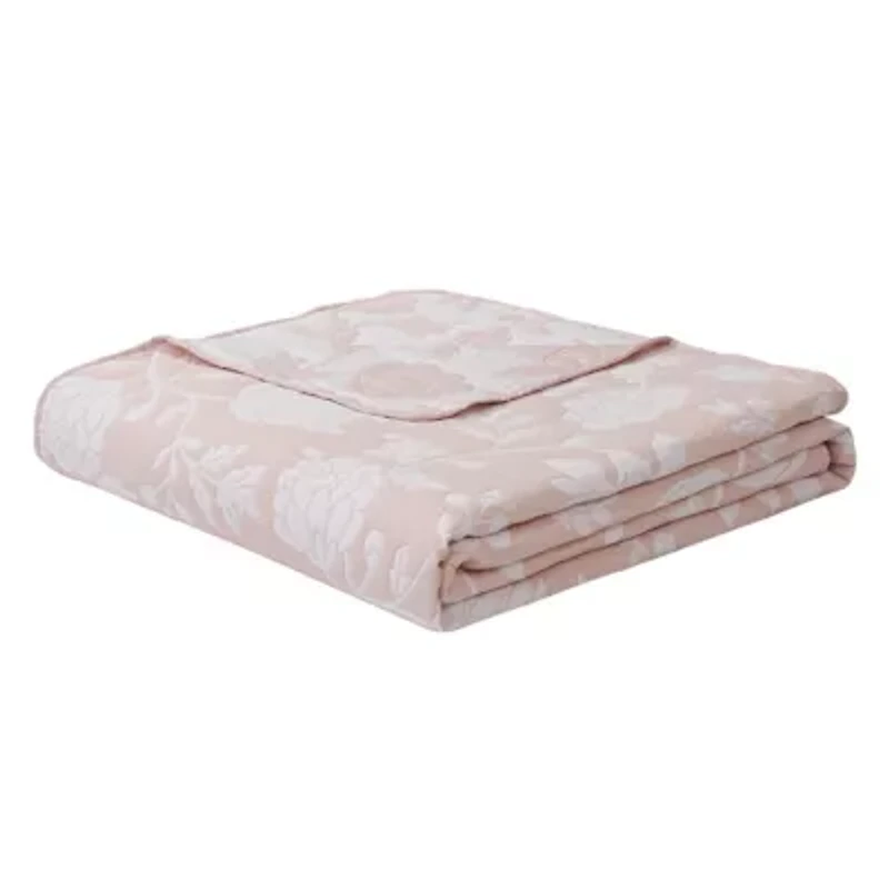 Rosewood Estate Pink 2-3 Piece Soft Woven Matelasse Jacquard Cotton Blend Quilt Set