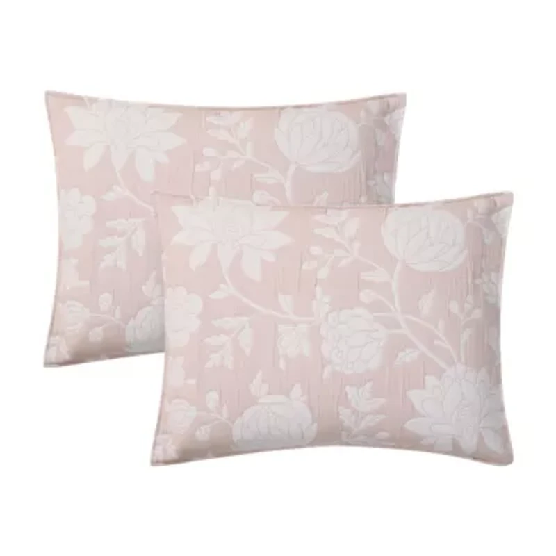 Rosewood Estate Pink 2-3 Piece Soft Woven Matelasse Jacquard Cotton Blend Quilt Set