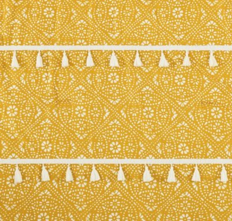 Pasadena Medallion Yellow 2-3 Piece Microfiber Comforter Set with Tassels