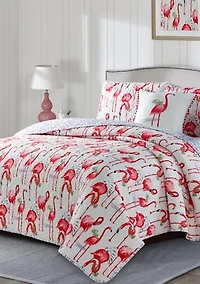 Fancy Flamingo Quilt Set