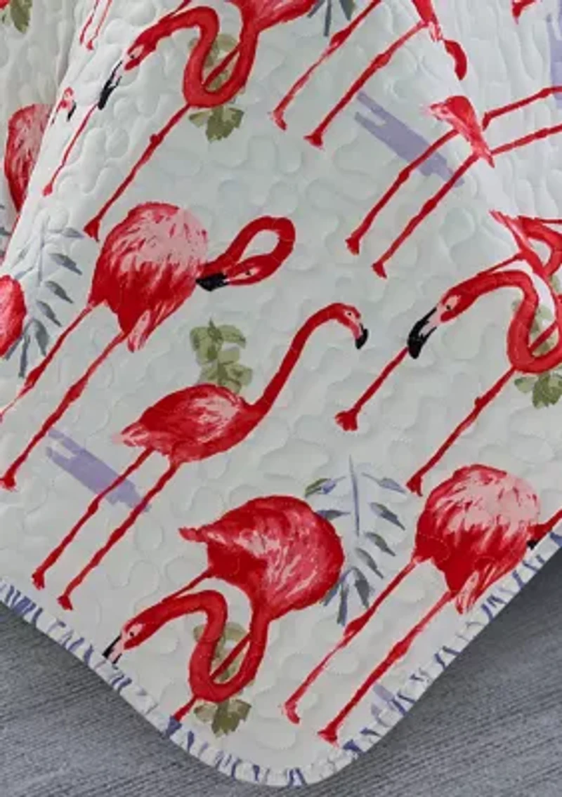 Fancy Flamingo Quilt Set