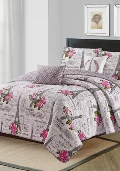 Vintage Paris Quilt Set
