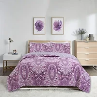 Felicity Plum 3-piece Quilt Set