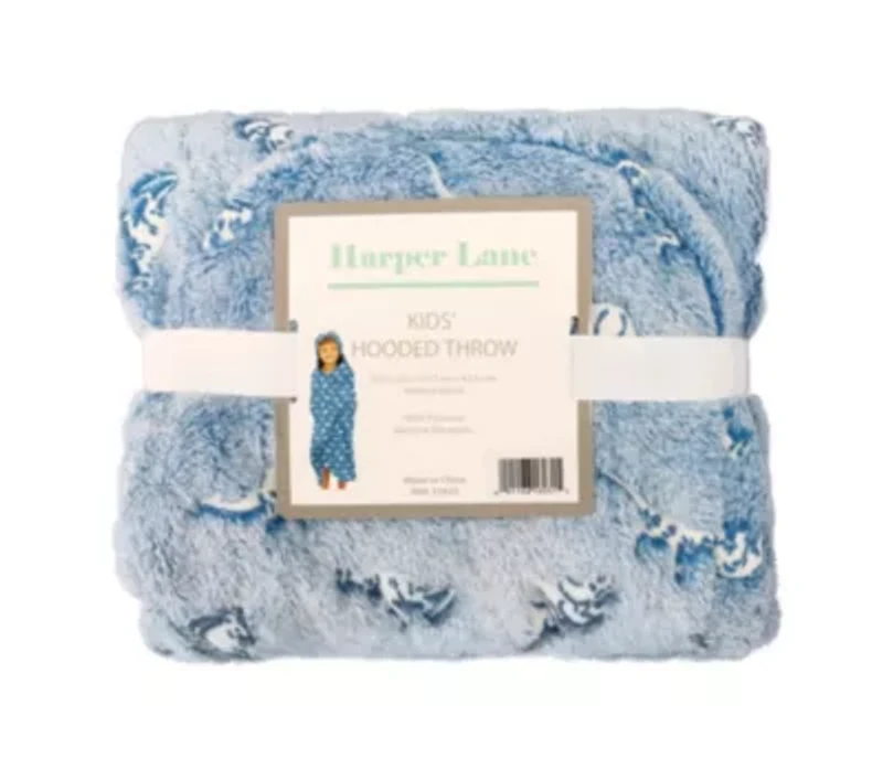 Kids Hooded Paw and Bones Throw