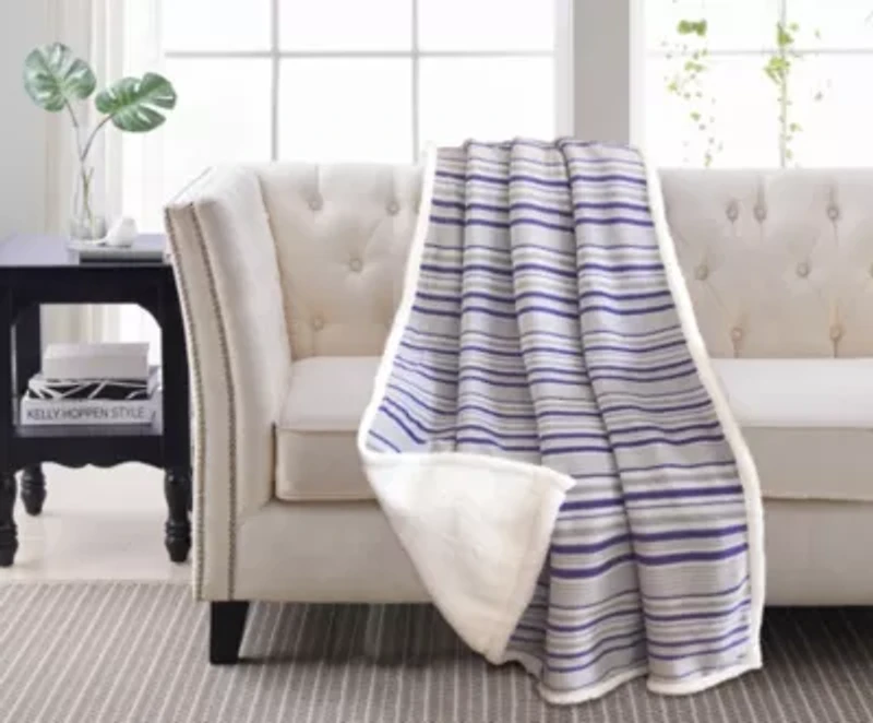Myloo Stripe Reverse to Sherpa Throw