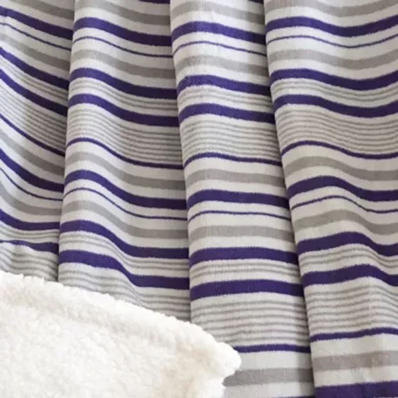 Myloo Stripe Reverse to Sherpa Throw