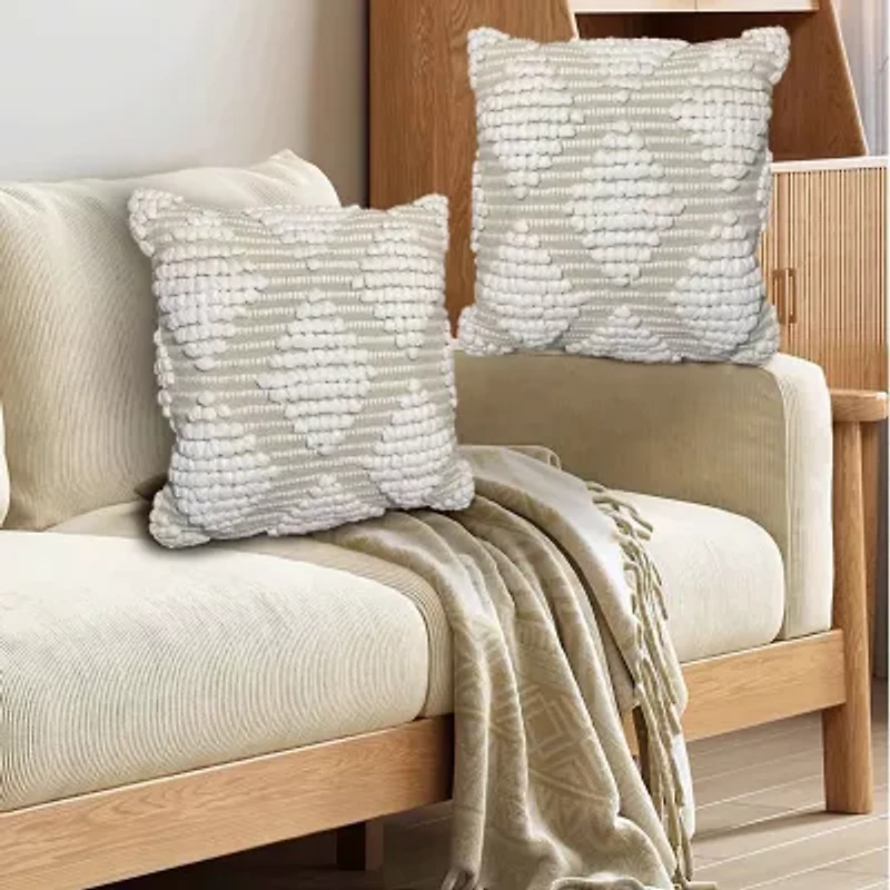 Maxa Cotton Decorative Throw Pillows  18x18" 2 pack