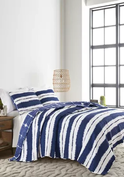 Shibori Stripe Quilt Set