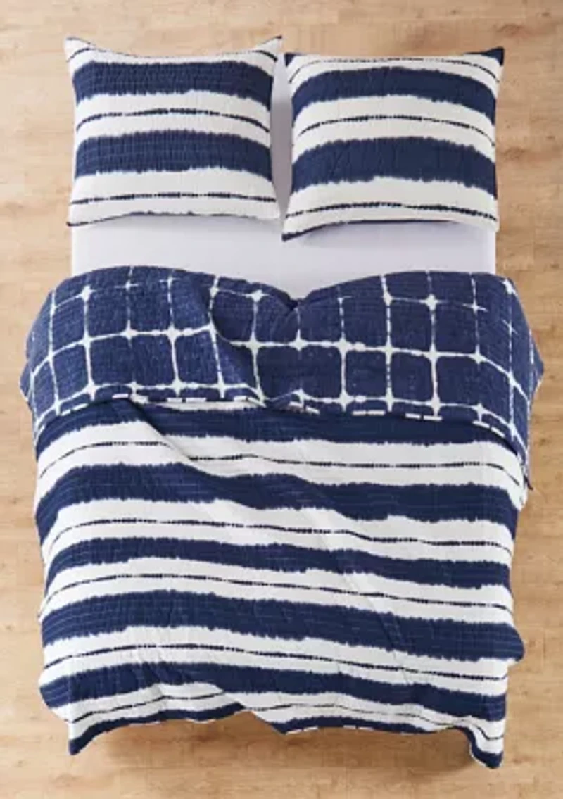 Shibori Stripe Quilt Set