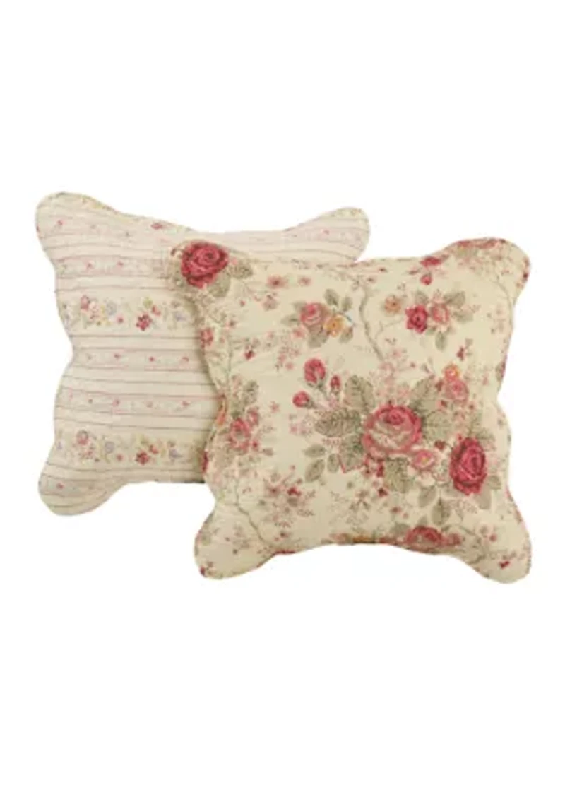 Antique Rose Quilt Set with Bonus Pillows