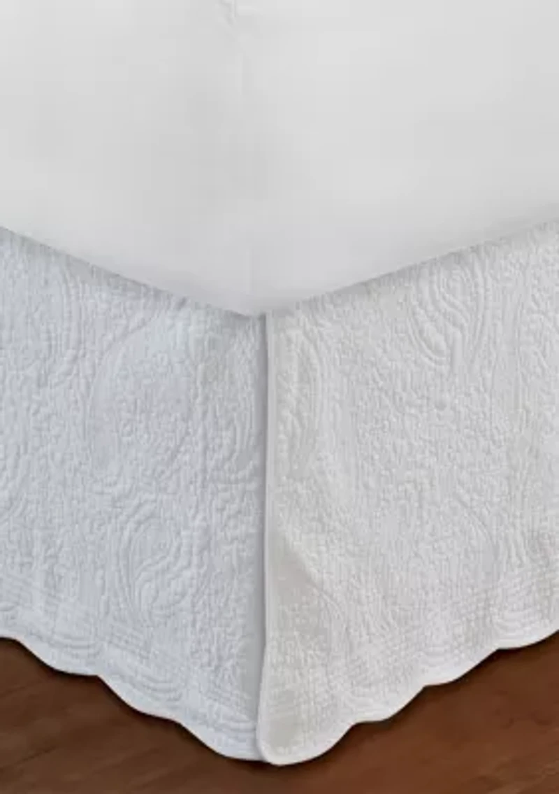 Paisley White Bedskirt