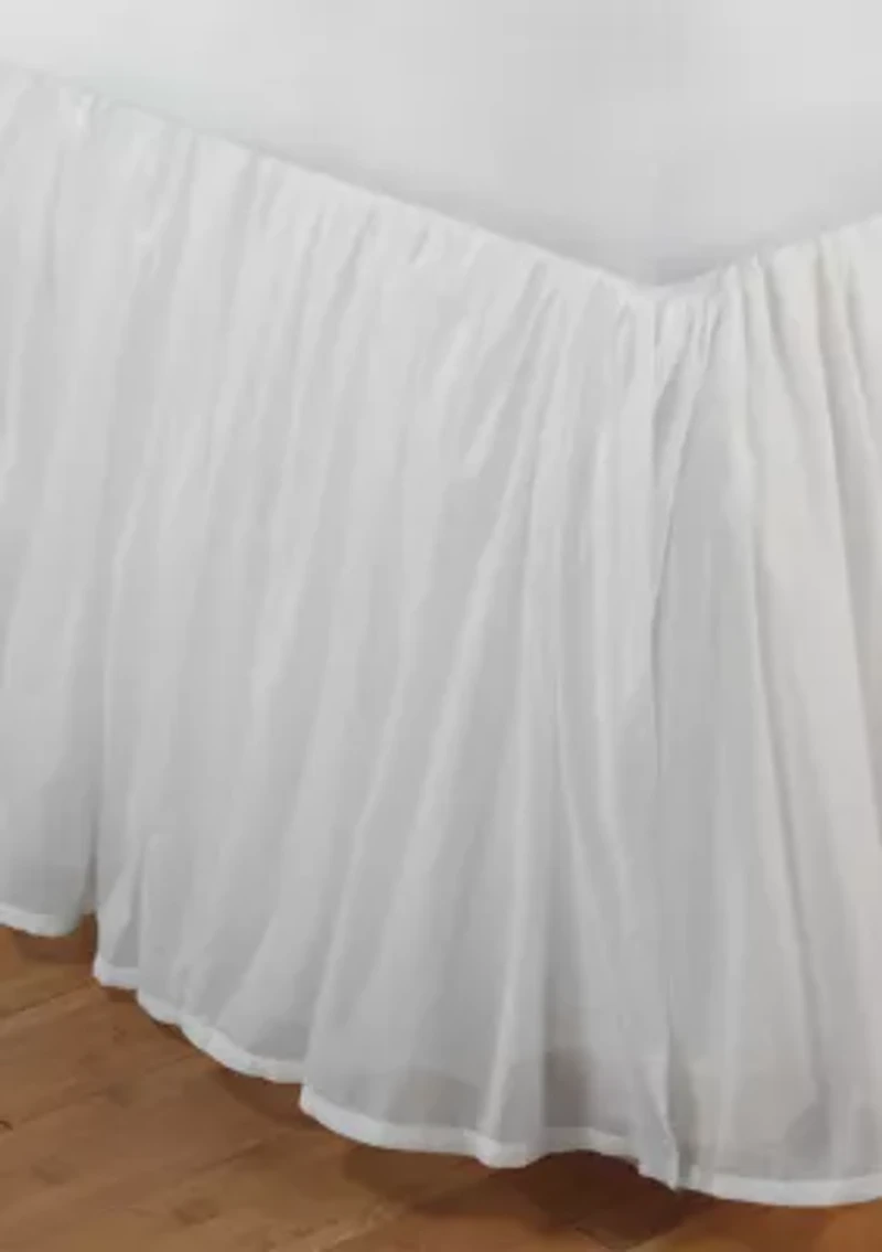 Cotton Voile White Bedskirt 15''