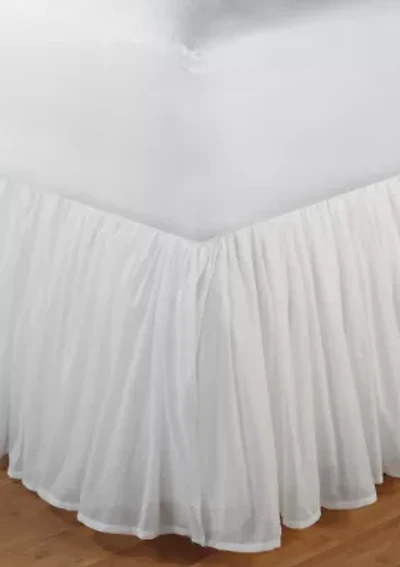Cotton Voile White Bedskirt 18''