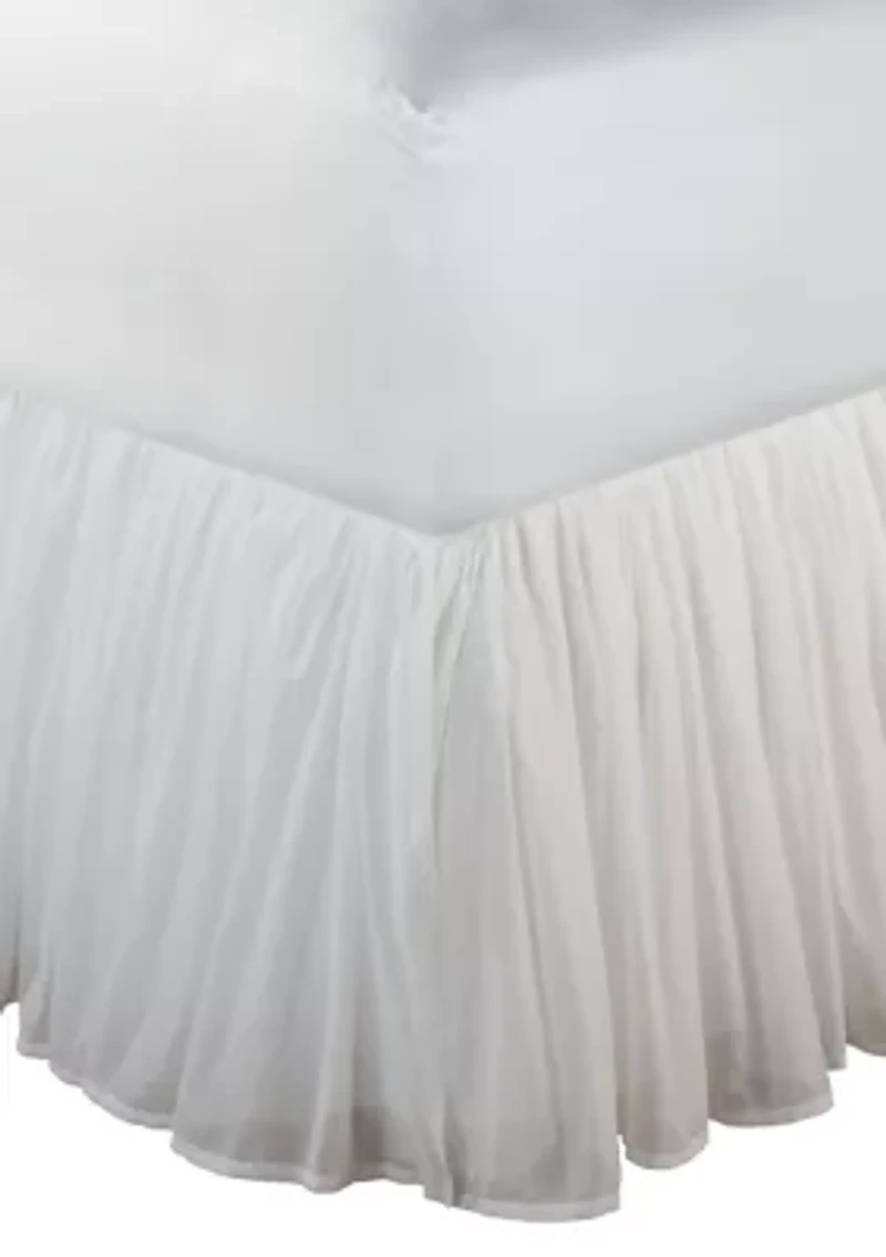 Cotton Voile White Bedskirt 18''