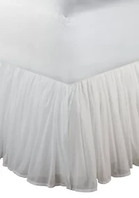 Cotton Voile White Bedskirt 18''