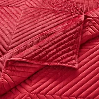 Riviera Velvet Red Quilt Set