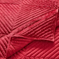 Riviera Velvet Red Quilt Set