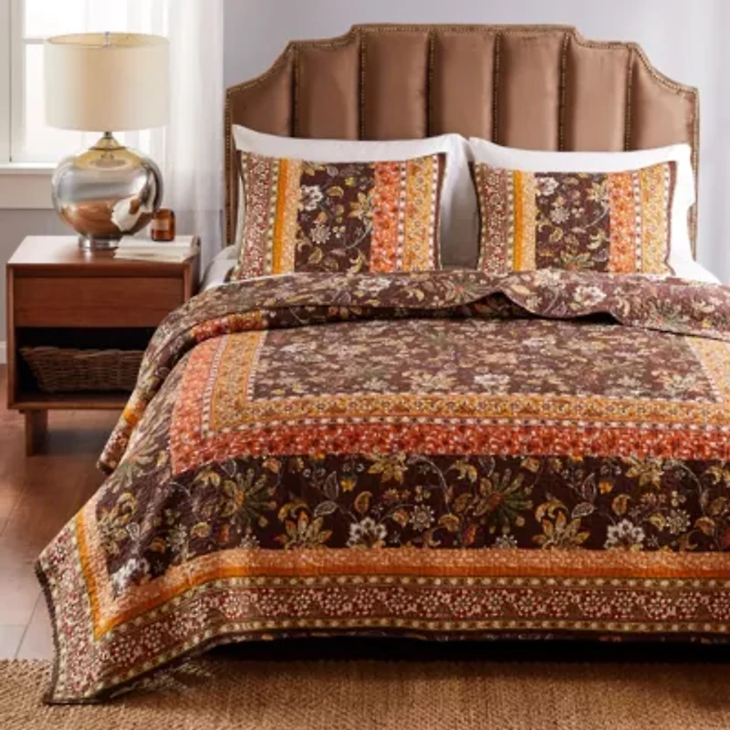 Audrey Chocolate Quilt Set