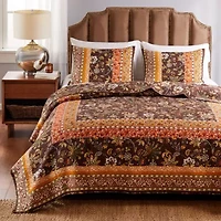 Audrey Chocolate Quilt Set