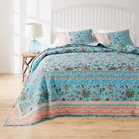 Audrey Turquoise Bedspread Set