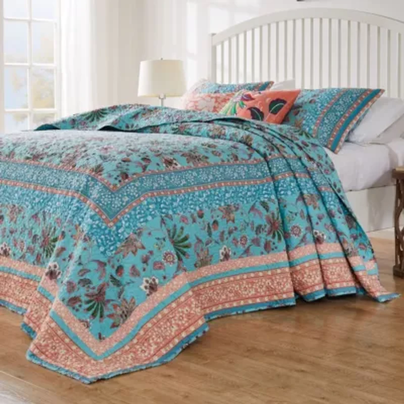 Audrey Turquoise Bedspread Set