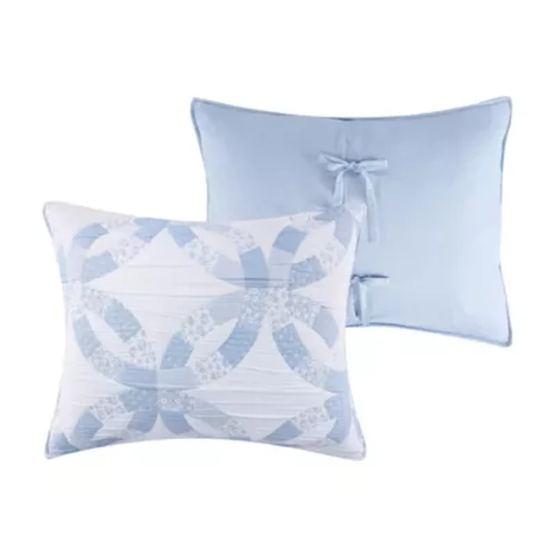 Wedding Ring Blue Full/Queen Coverlet Set