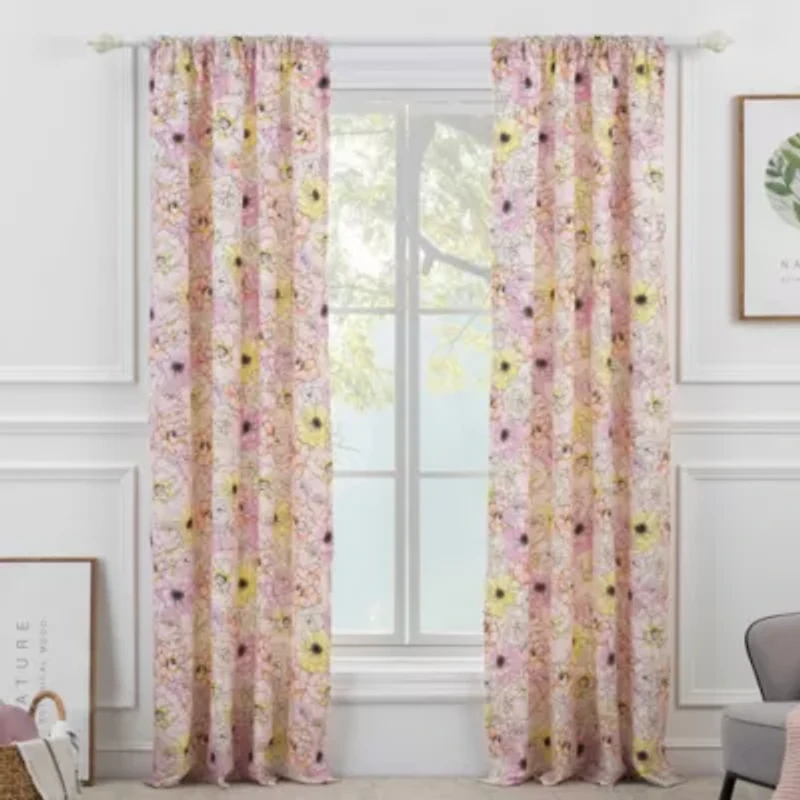 Misty Bloom Window Panel Pair