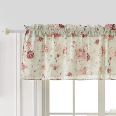 Antique Rose Blue Window Valance