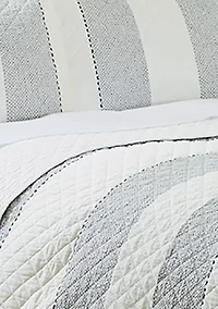 Mix Media Stripe 3 Piece Quilt Set