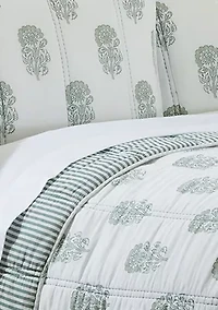 Sage Floral Quilt Set