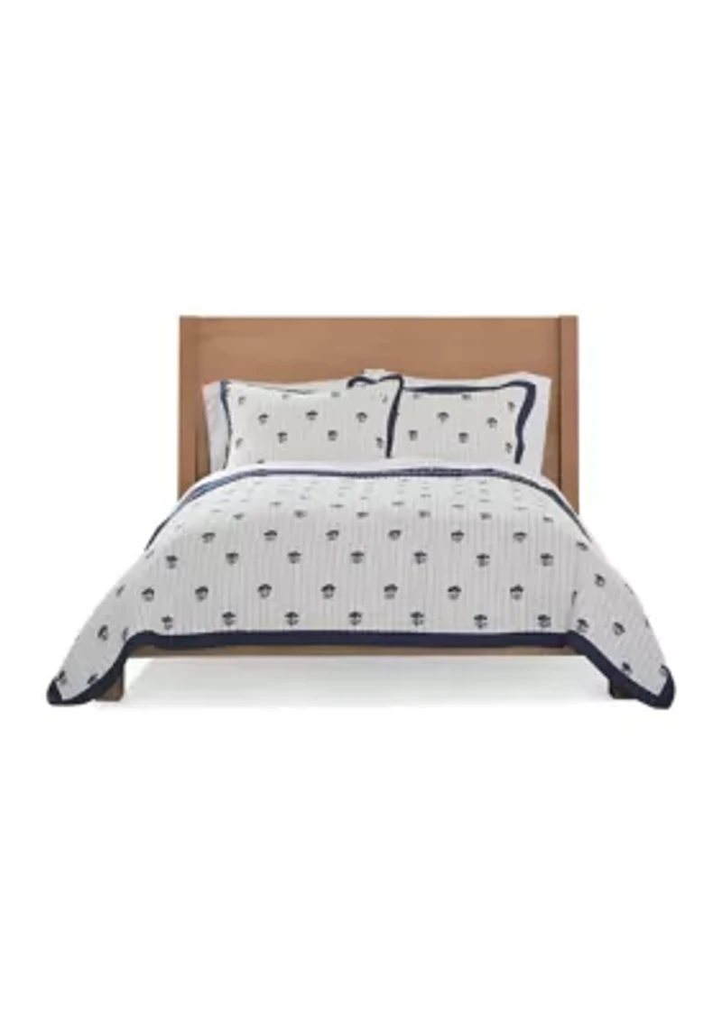 Block Floral 3-Piece Quilt Set