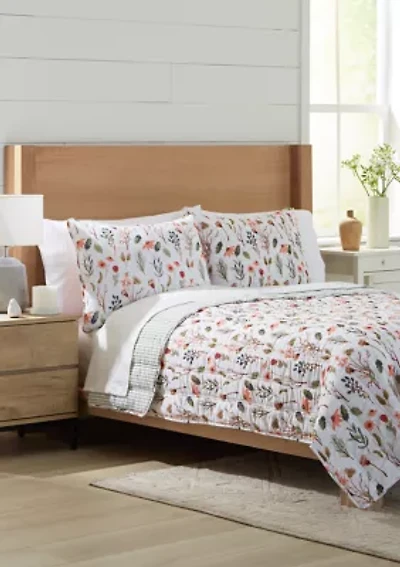 3-Piece Floral Meadow Quilt Set