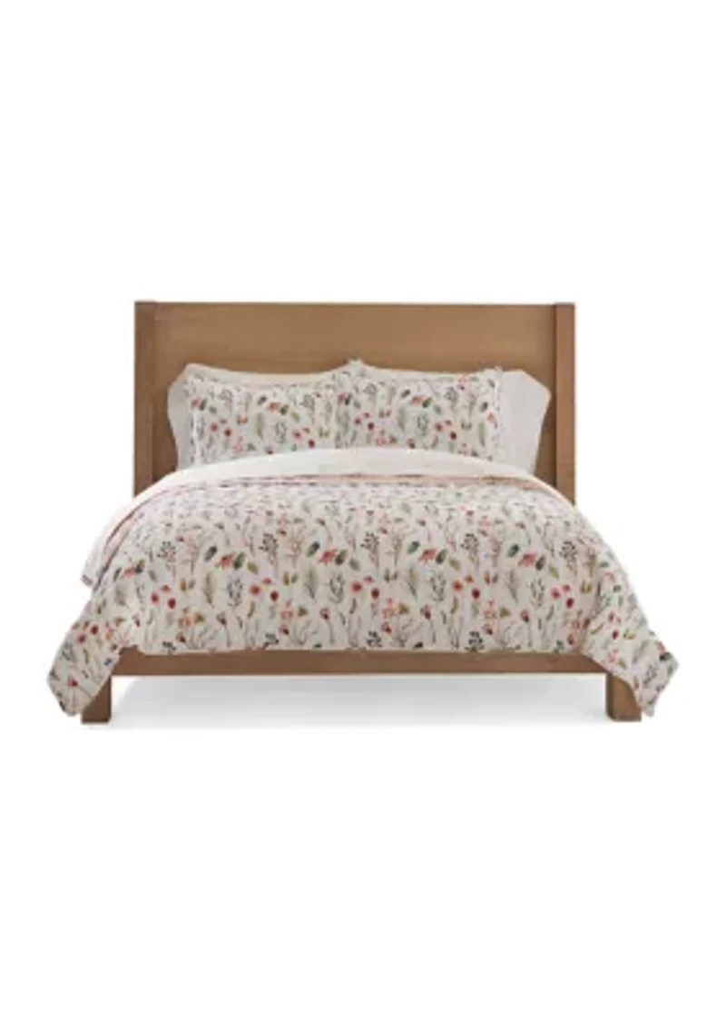 3-Piece Floral Meadow Quilt Set