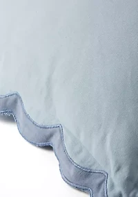 Solid Scalloped Trim Throw Pillow