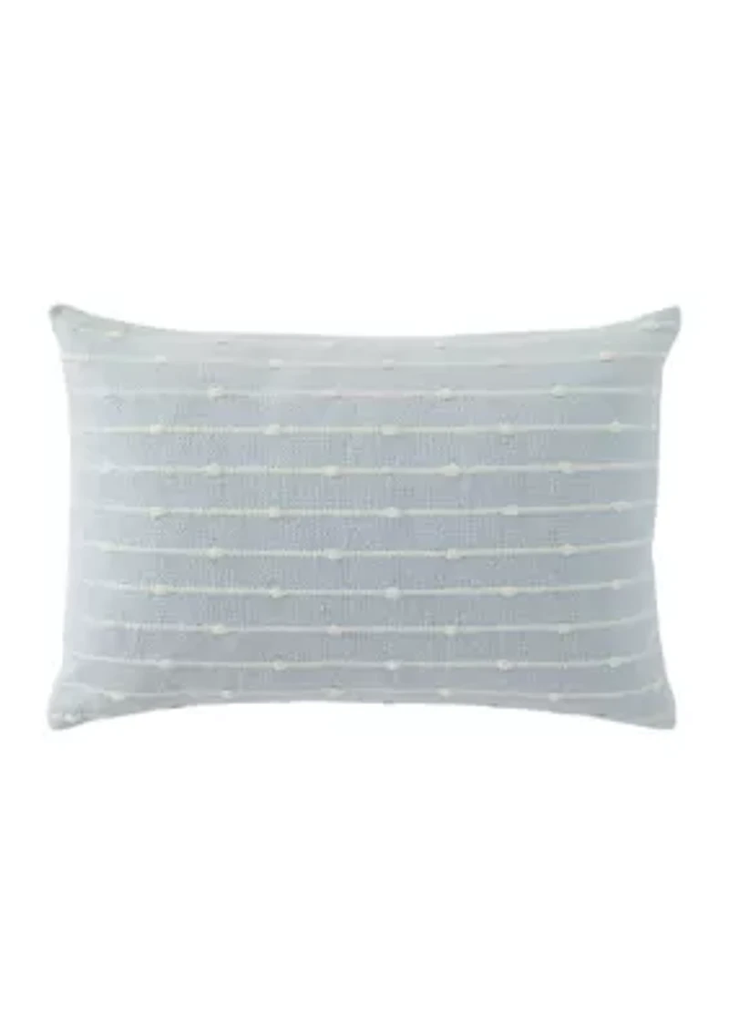Tan and White Striped Decorative Pillow