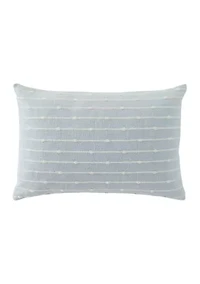 Tan and White Striped Decorative Pillow