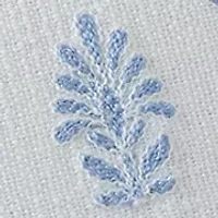 Embroidered White and Blue Pillow