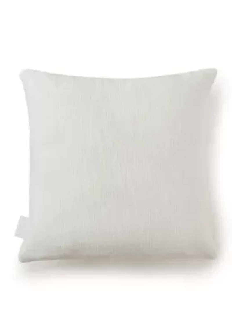 Embroidered White and Blue Pillow