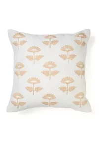 Embroidered Flower Pillow